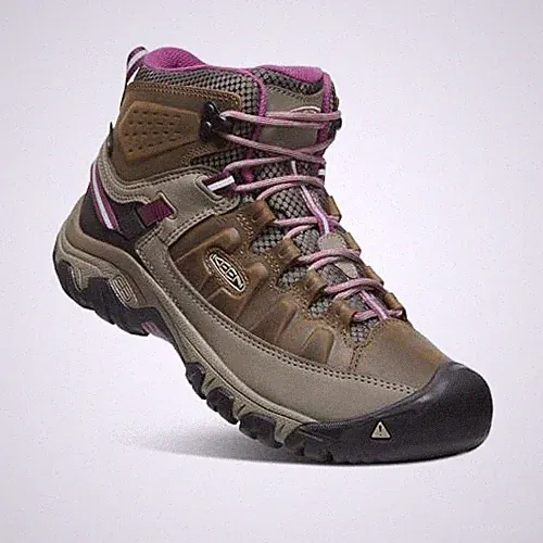 1018178 KEEN WOMEN'S TARGHEE III MID WATERPROOF HIKING BOOTS WEISS/BOYSENBERRY