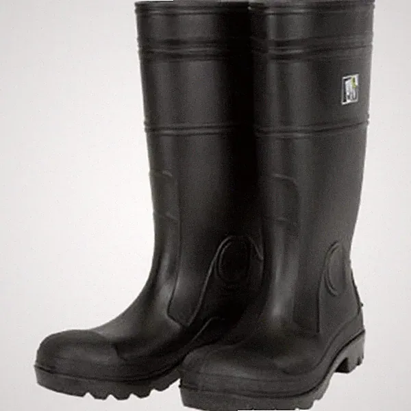 16" BLACK WATERPROOF RAIN SLUSH PLAIN TOE BOOTS 1/PR