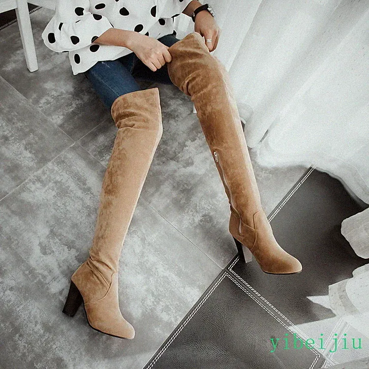 2025 Fall Winter Womens Over The Knee High Boots Block Heel Riding Shoes Vintage