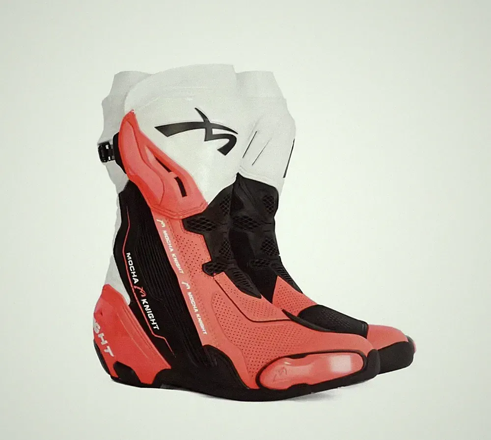 2025 Mocha Knight Motorcycle Leather Boots CE W Inner Boots TPU 46 EUR / 10.5 US