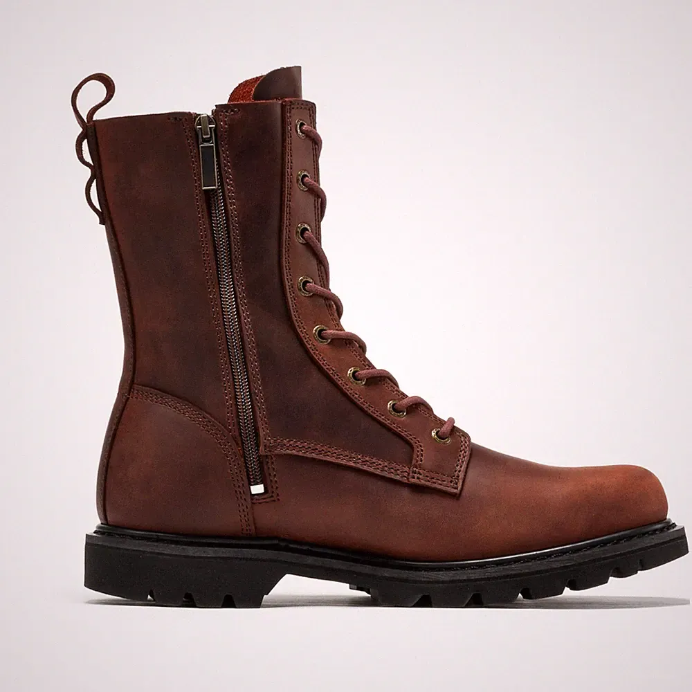 2025 New Design 8" Zipper Soft Toe Medium Width Motorcycle Boots Rubber Outsole