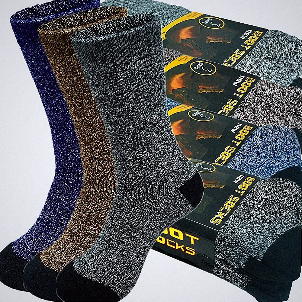 3-12 Pairs Mens Winter Heavy Duty Thermal Warm Cotton Work Boots Crew Socks 9-13
