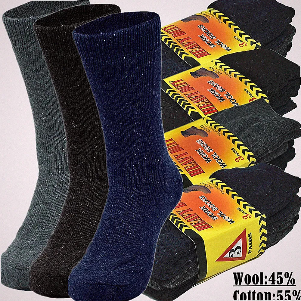 3-12 Pairs Mens Winter Heavy Duty Warm Thermal Wool Cotton Work Boots Socks 9-13