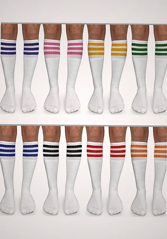 3 Pair Jefferies Socks Womens Stripe Knee High Tall Vintage Tube Knee High Socks