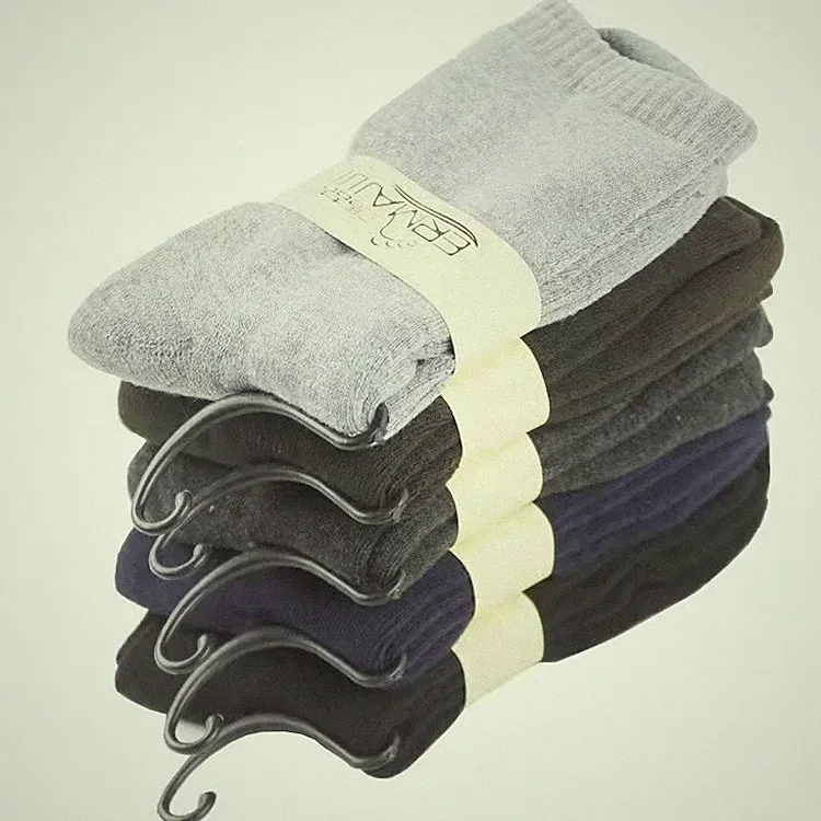 5 Pairs Cotton Crew Socks for Work Hiking Boot Sock Men's socks