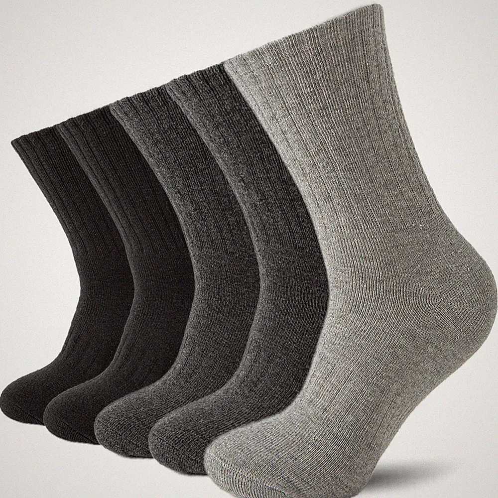 5 Pairs Men's Wool Socks Thermal Warm Hiking Boot Socks for Cold Weather