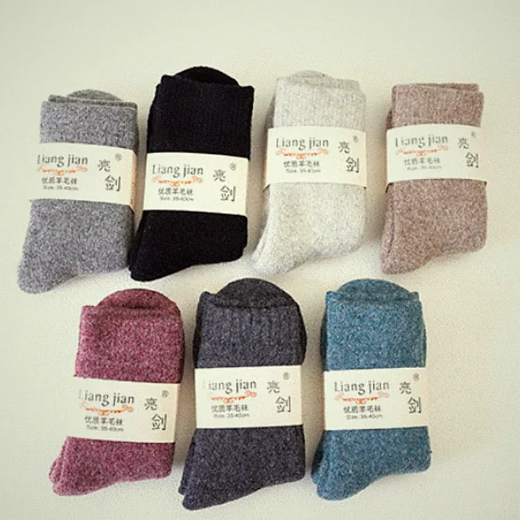 5Pack Women Wool Crew Thick Heavy Warm Thermal Cozy Fuzzy Soft Boot Sock Winter