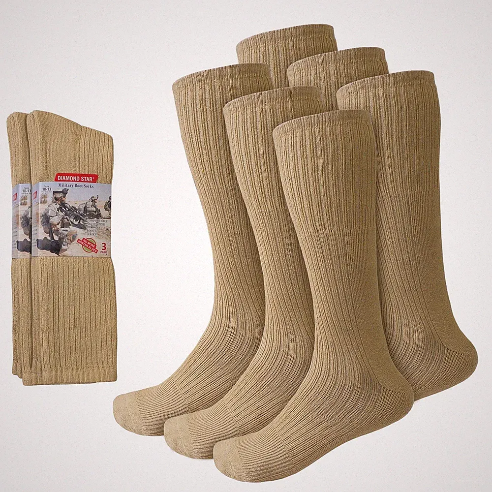 6-12 Pairs Men's Army Military Boot Socks Combat Trekking Hiking Size 10-13
