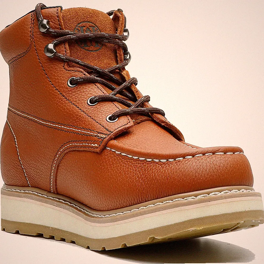 6" Mens Moc Toe Work Boots Soft/Composite Toe Safety EH Wide