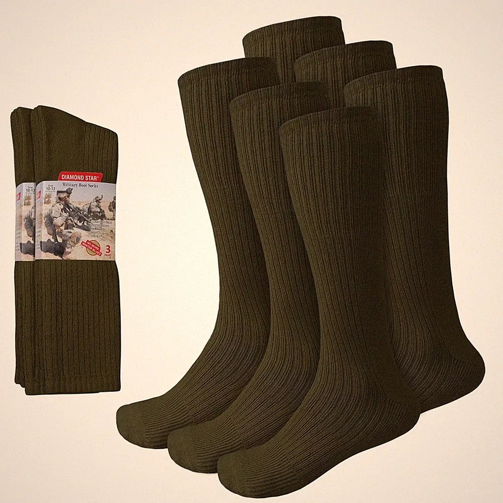 6 Pairs Men Army Military Boot Socks Combat Tactical Trekking Hiking Size 10-13