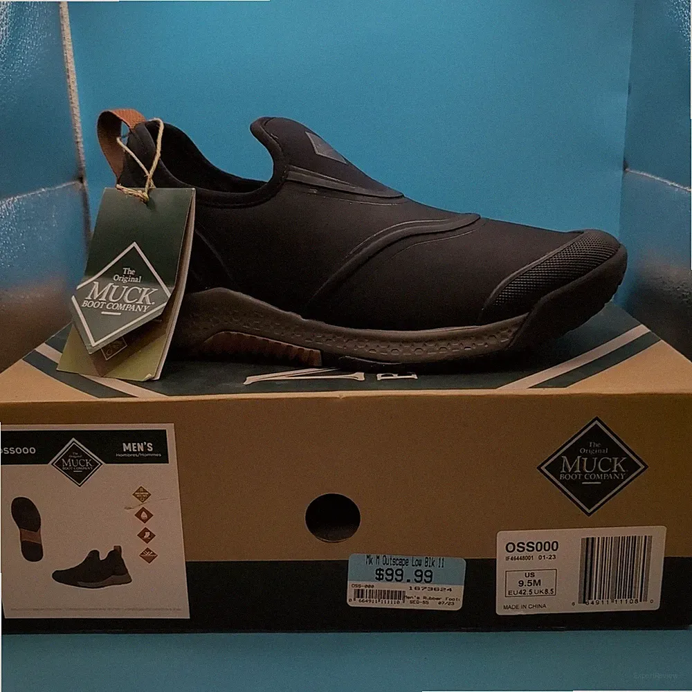 9.5 M Muck Boot Outscape Low Hiking Mens Black Sneakers Athletic Shoes OSS-000