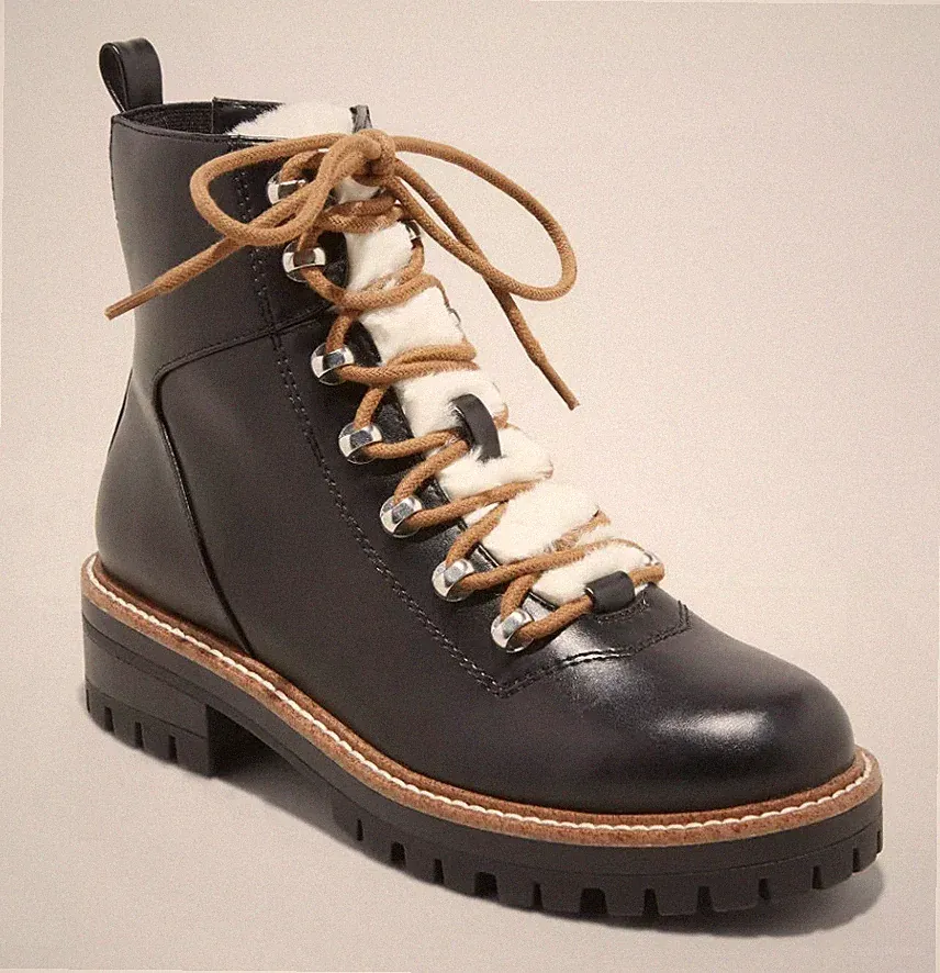 A New Day Women's Leighton Black Hiking Boots with Memory Foam Insole