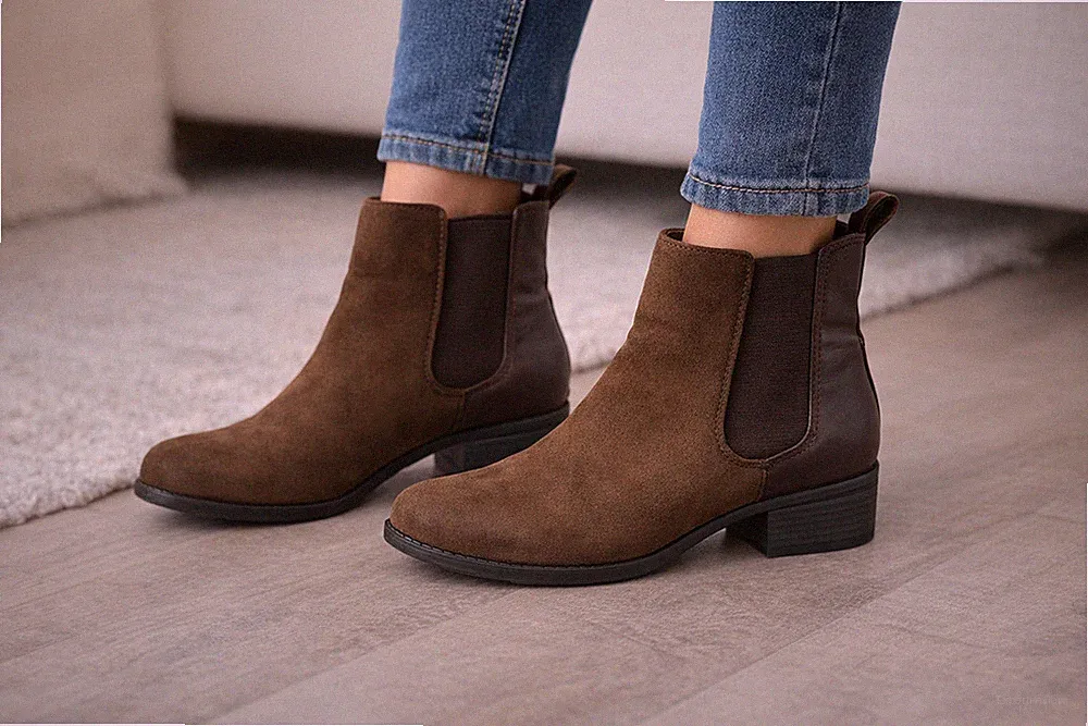 A New Day Women’s Size 7 Brown Faux Suede Chelsea Ankle Boots Pull-On