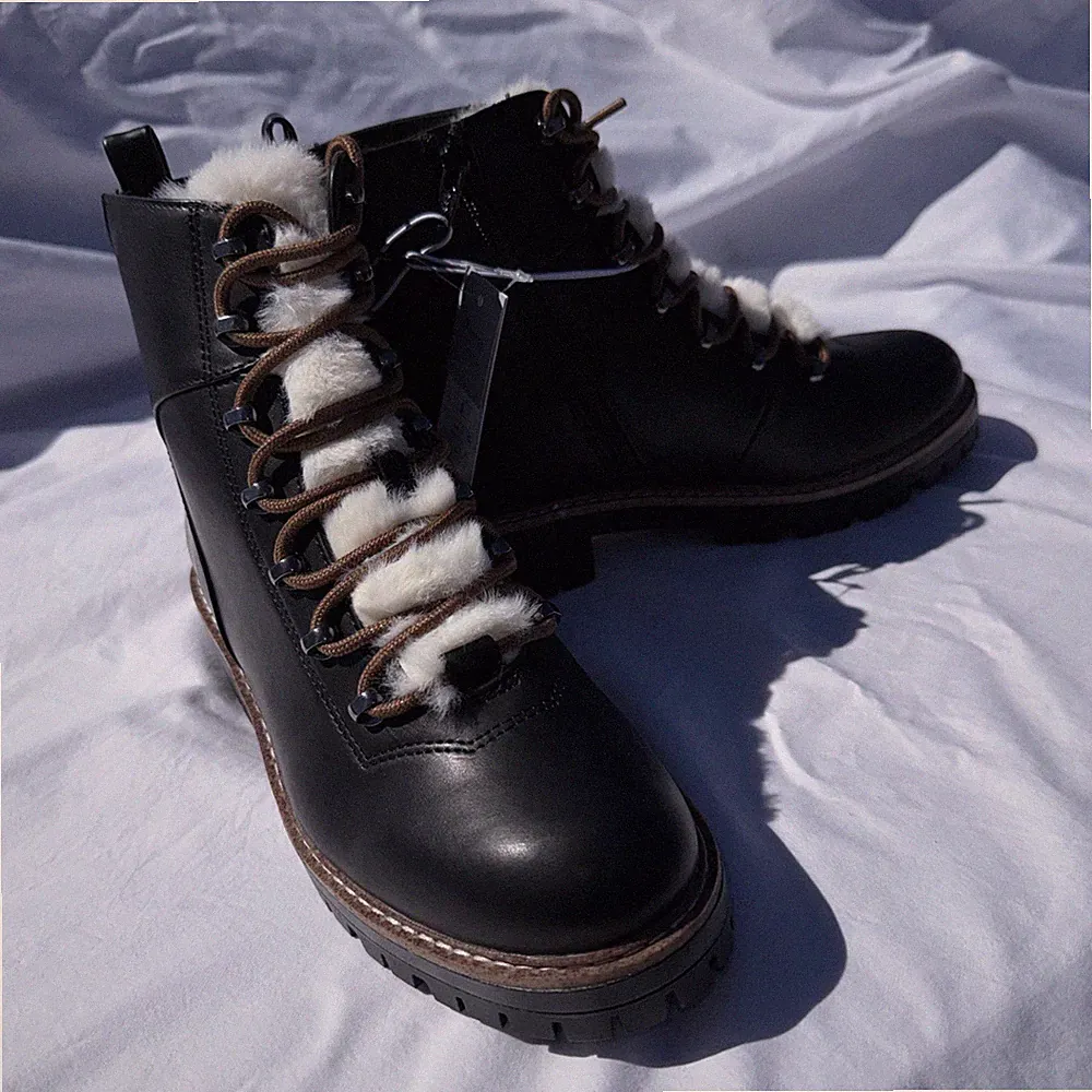 A New Day Womens Leighton Hiking Boots with Memory Foam Insole Black Size 8