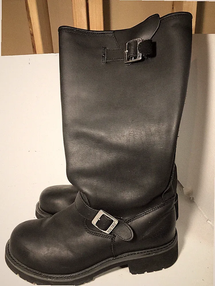 Ad Tecs #1443 Men's 10.5 Wide Engineer Motorcycle Boot 16" Quality Leather