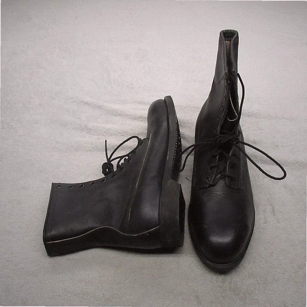 Addison Mens 10W Combat Boots Black Leather Lace Up Military Work Rugged VTG