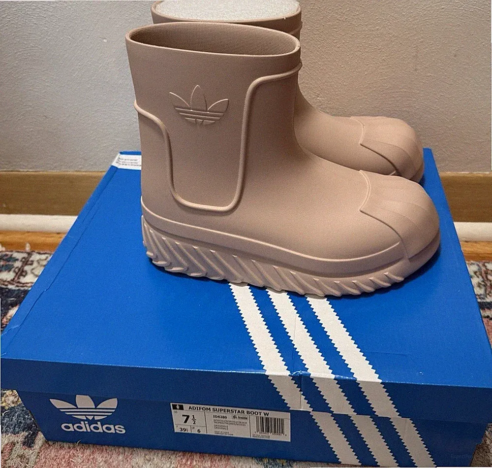 adidas ADIFOM Superstar Boot W Originals Women's Rain Boot Taupe Size 7.5