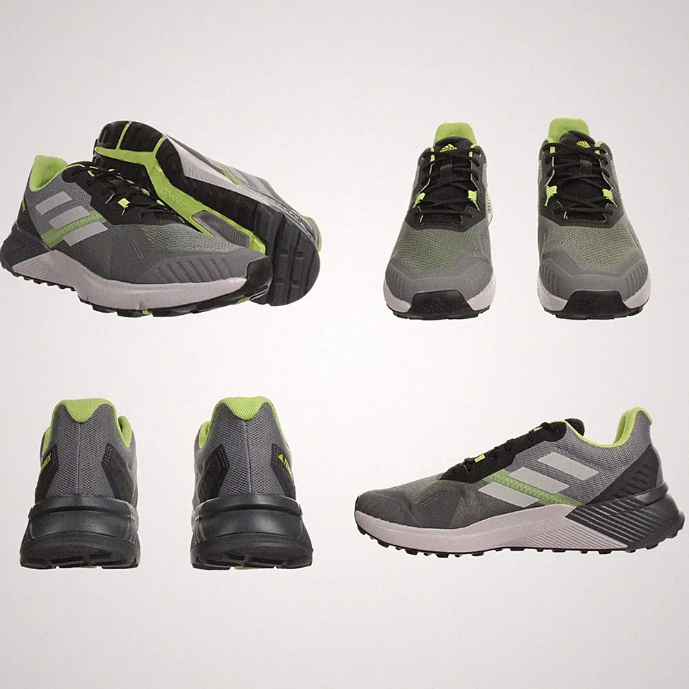 Adidas Men's TERREX SOULSTRIDE Grey - Green - Black Hiking Shoes Size 13 NEW