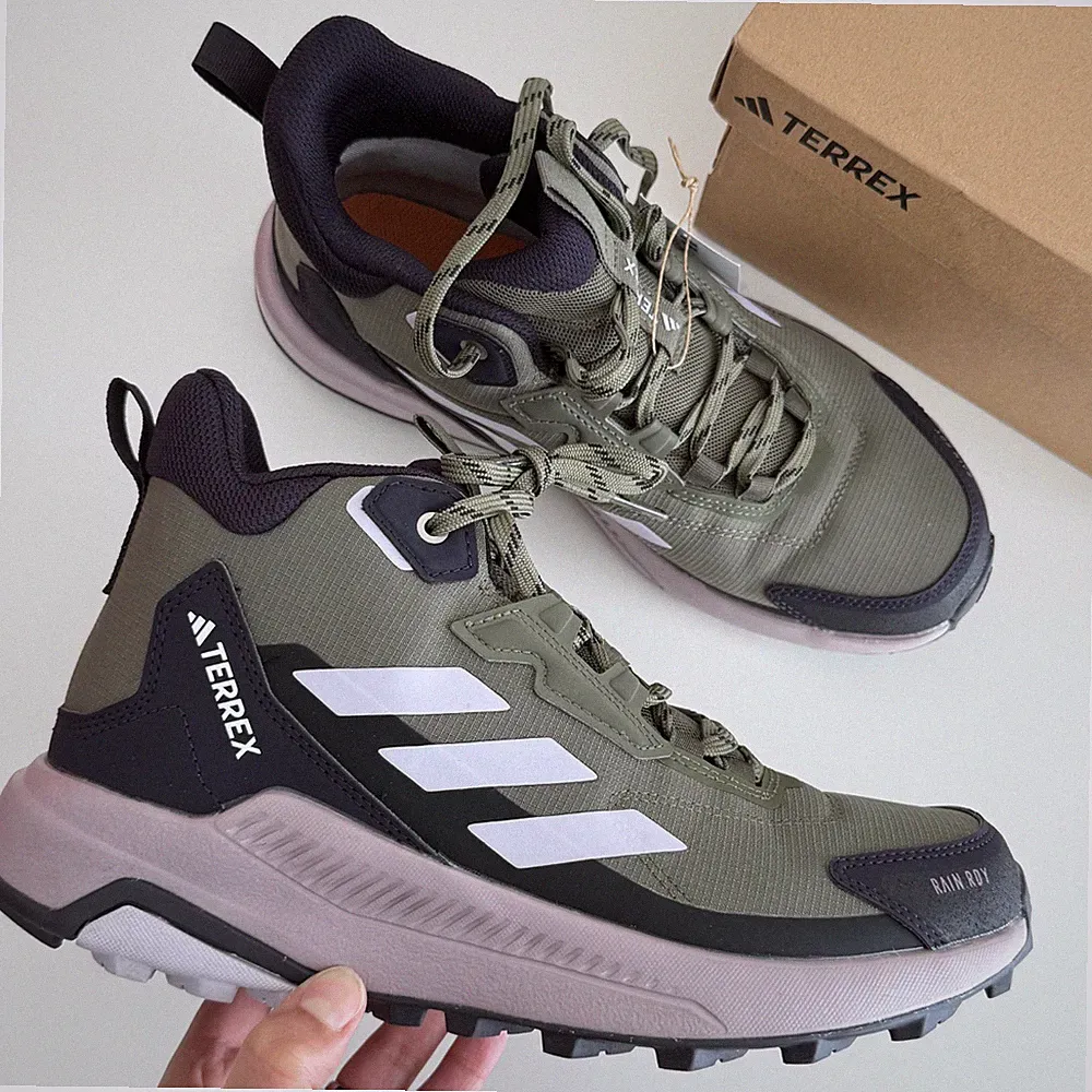 Adidas Terrex Anylander Hiking Boots Womens 7.5 Green Mid Rain Rdy Shoes Gorp