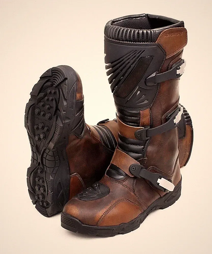 Adventure Motorcycle Motorbike Leather Shoes