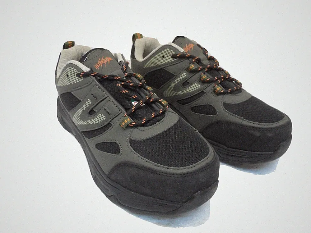 AGGRESSOR Men's Low-Cut Steel Toe Steel Plate Safety Hiking Shoes Gray Size 9.5M