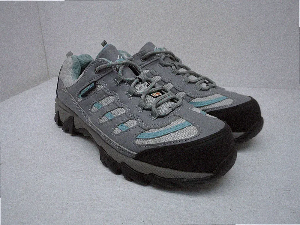 Aggressor Women's Steel Toe Steel Plate Approach Hiking Shoe Grey/Blue Size 8M