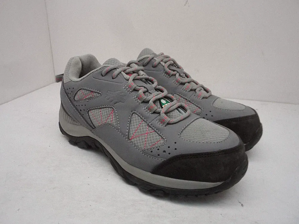 Aggressor Women's Steel Toe Steel Plate Approach Hiking Shoe Grey/Pink Size 7M