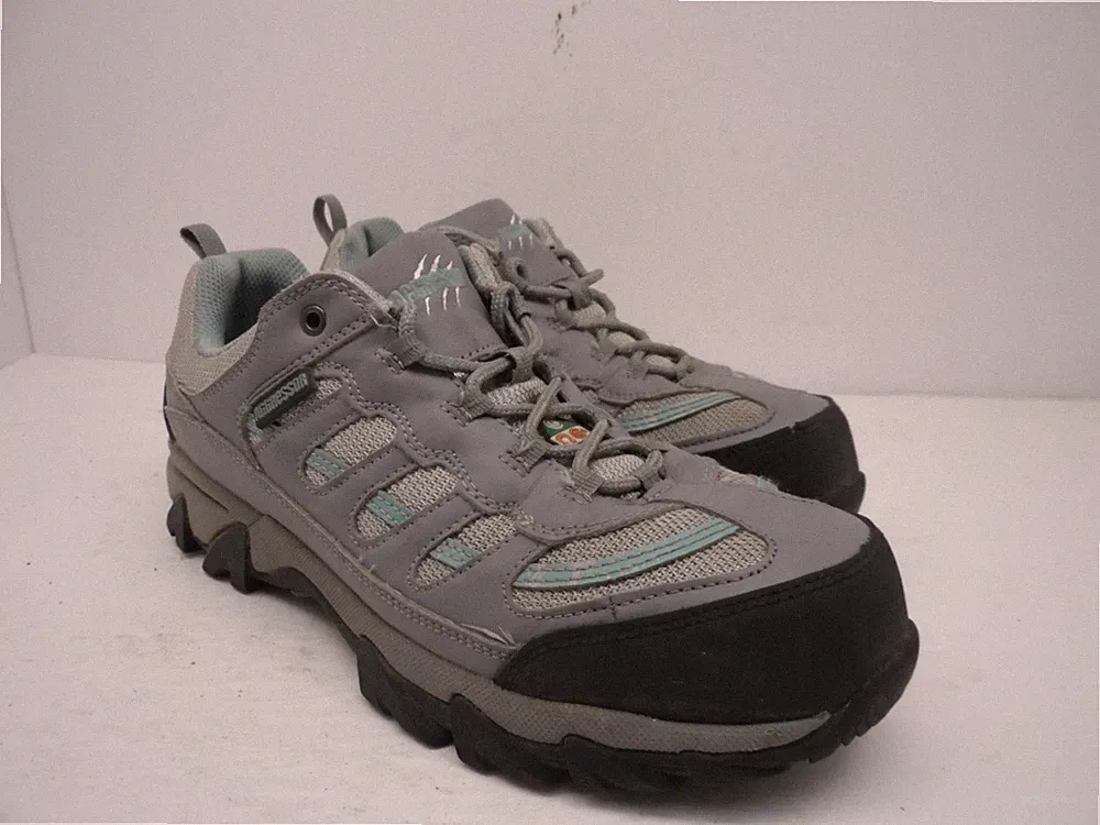 Aggressor Women's Steel Toe Steel Plate Approach Hiking Shoes Grey/Blue Size 9M