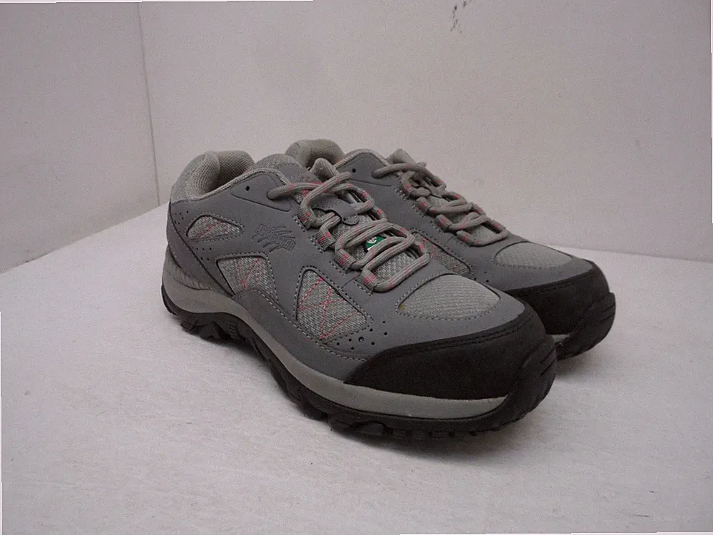 Aggressor Women's Steel Toe Steel Plate Approach Hiking Shoes Grey/Pink Size 7M