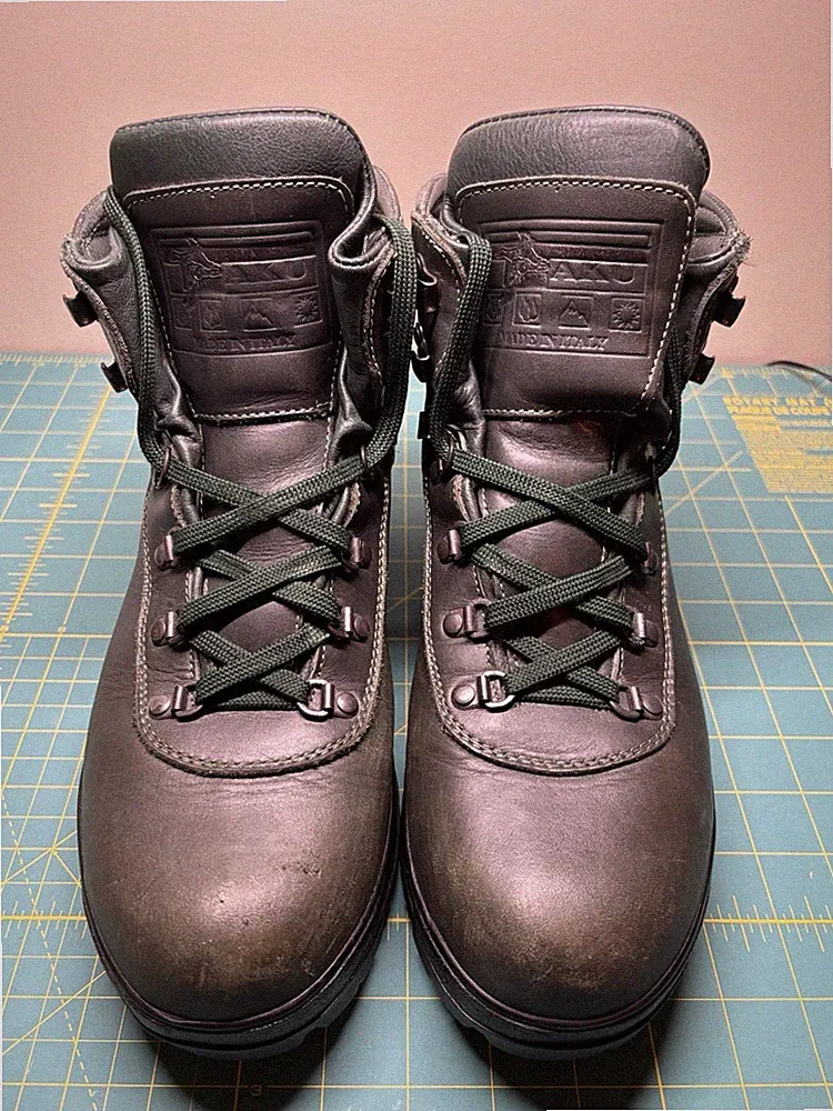 AKU Extreme Full Grain Leather Gore-Tex Green Hiking Boots Men 10.5 Made Italy