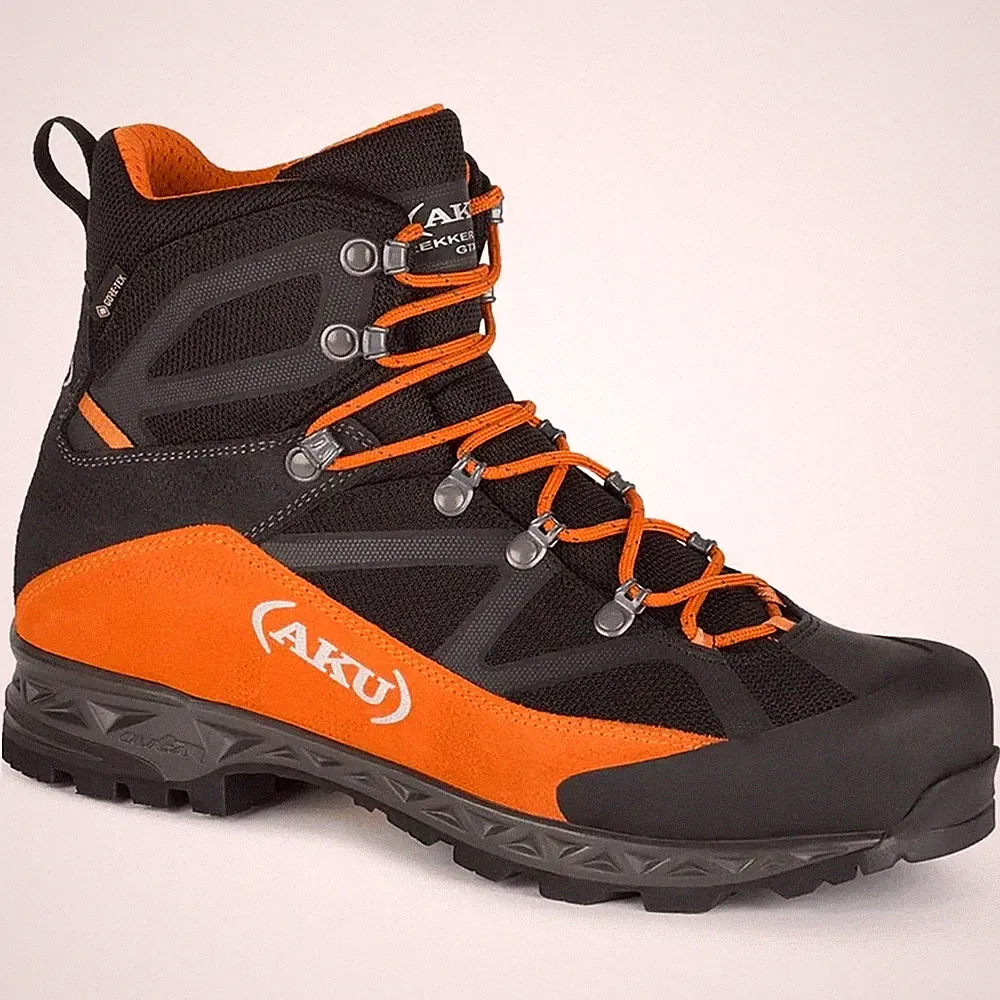 Aku Trekker Pro II GTX Gore-Tex Hiking Boots, Black/Orange, US 10