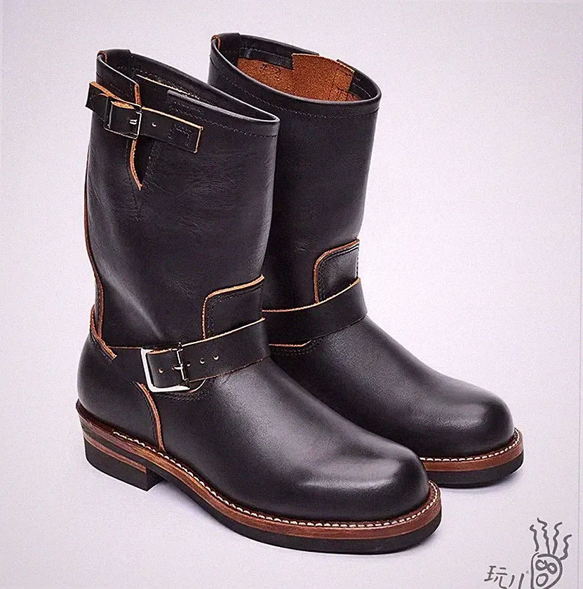 Alaska Outfitters x Ray Kwok 901 Engineer Boots Motorcycle Pull-on Red Wing