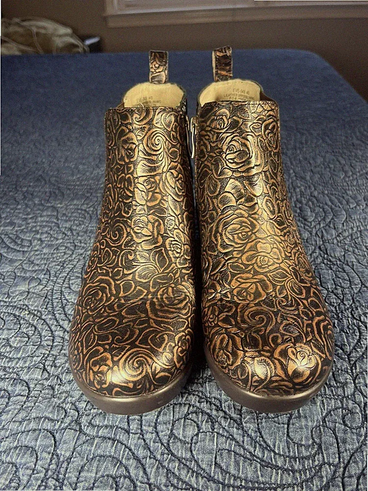 Alegria Ever EVE-548 Bronze Bouquet Chelsea Ankle Boot size 40/9