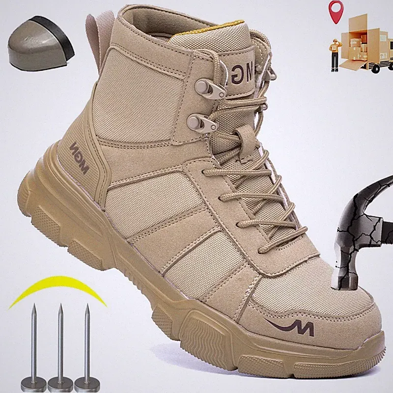 All-season outdoor Work Boots Indestructible Safety Shoes Men Steel Toe Shoes
