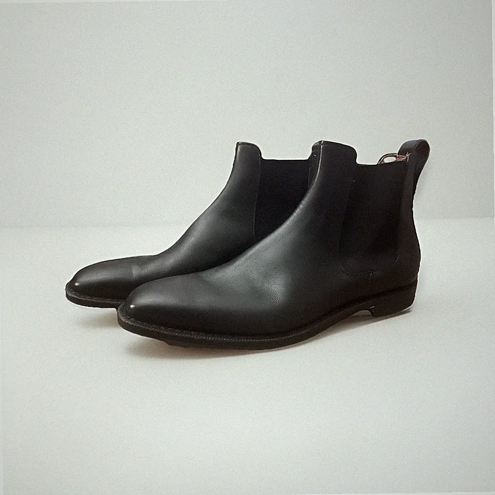 Allen Edmonds Classic Black Leather 7522 Liverpool Chelsea Boots Men Size 12