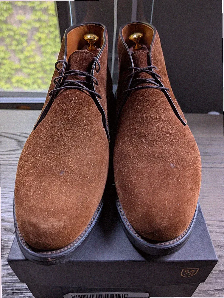 Allen Edmonds Stanford Chukka Boot Tobacco Suede Sz 13 Lug Sole OG Box USA