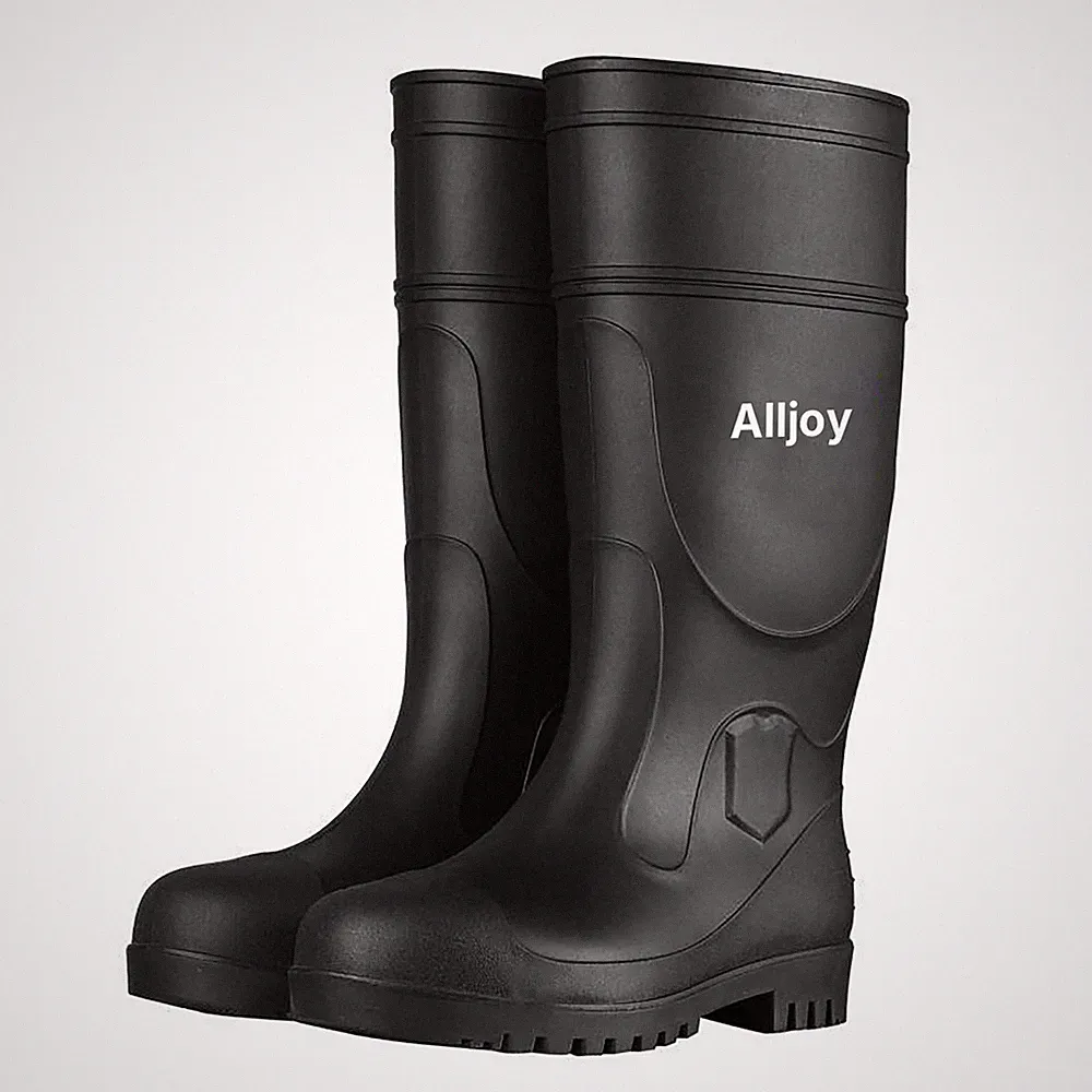 AllJoy Men Steel Toe Waterproof Rain Boots Puncture & Slip Resistant Work Boots