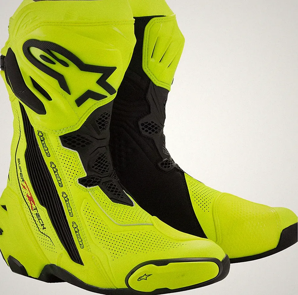 Alpinestars Supertech R Vented Mens Motorcycle Boots Yellow