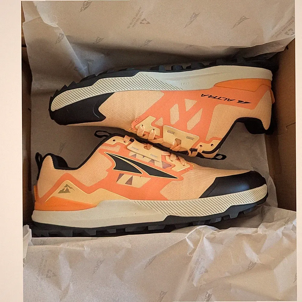 Altra Lone Peak 7 Women's Wide Hiking Shoes Orange Black Beige Size 8
