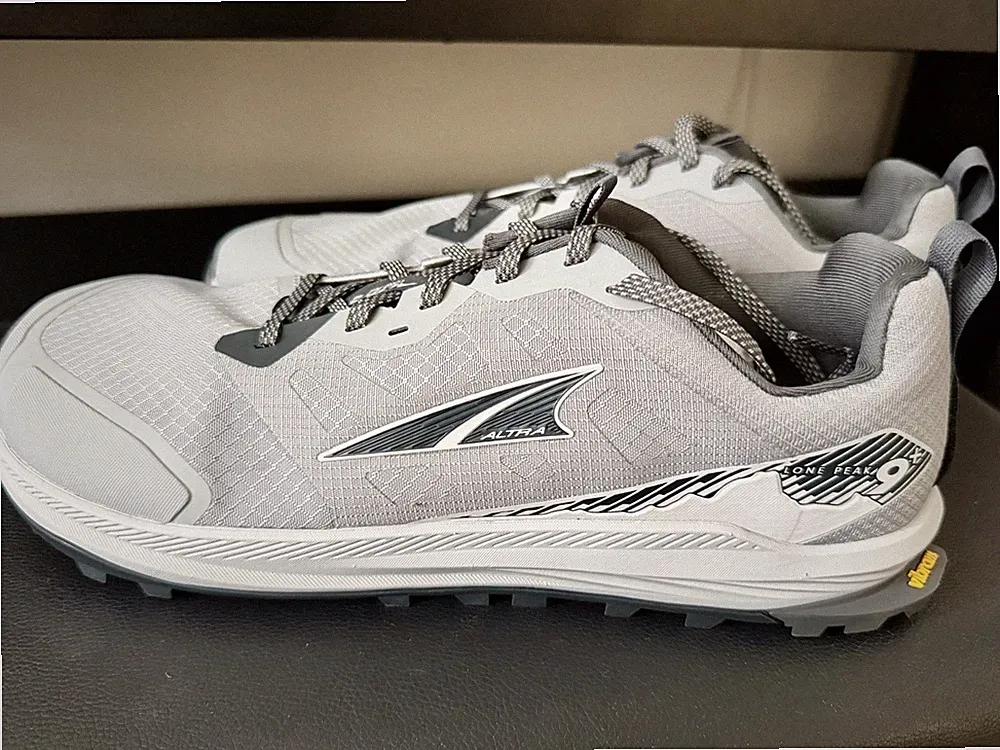 Altra Lone Peak 9+ size 13 Gray Men's Trail Hiking Shoes Vibram Sole