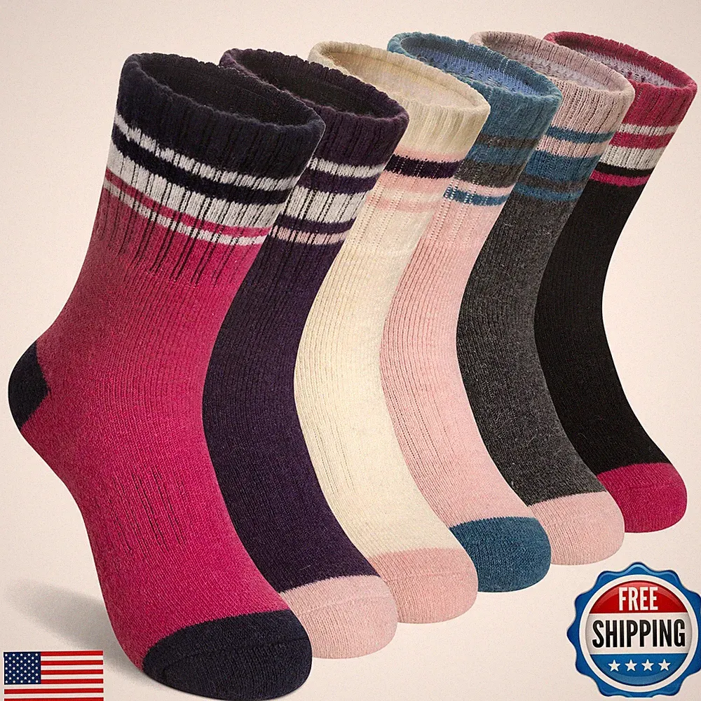 AMENLAN Kids Merino Wool Hiking Socks Boy Girls Winter Thick Boot Cushion War