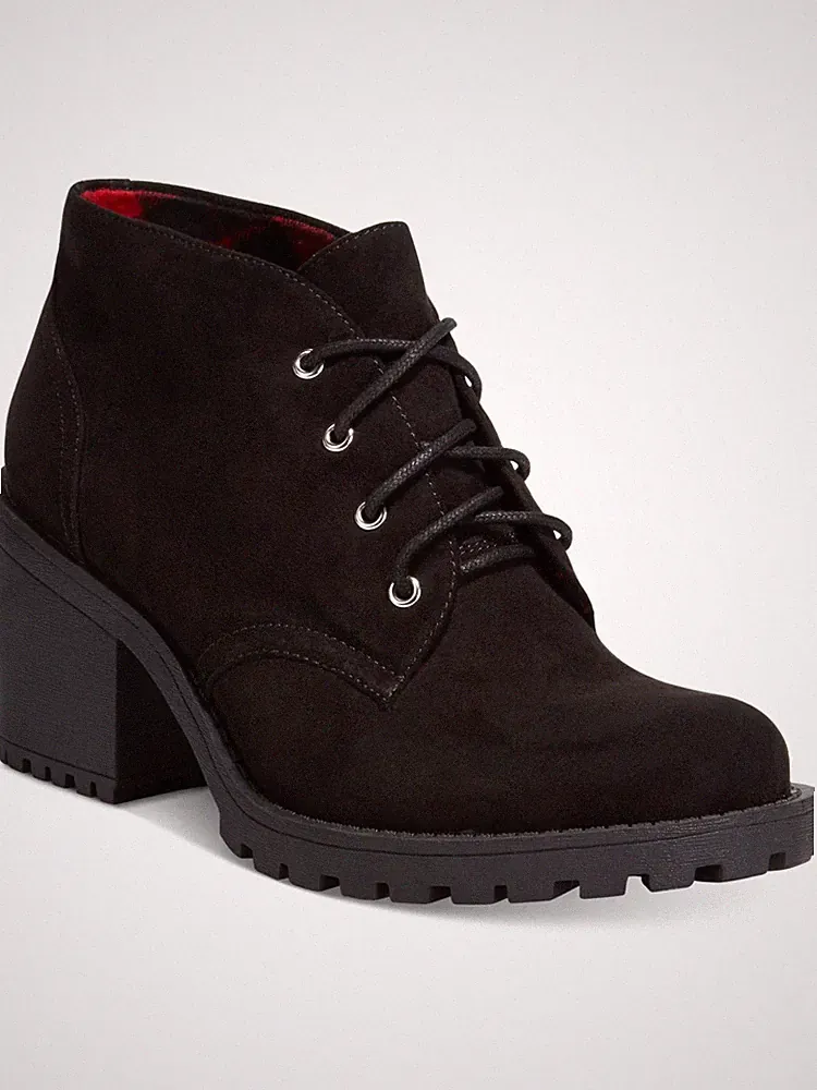 AMERICAN RAG Womens Black 1/2" Platform Reaghan Round Toe Hiking Boots 6.5 M