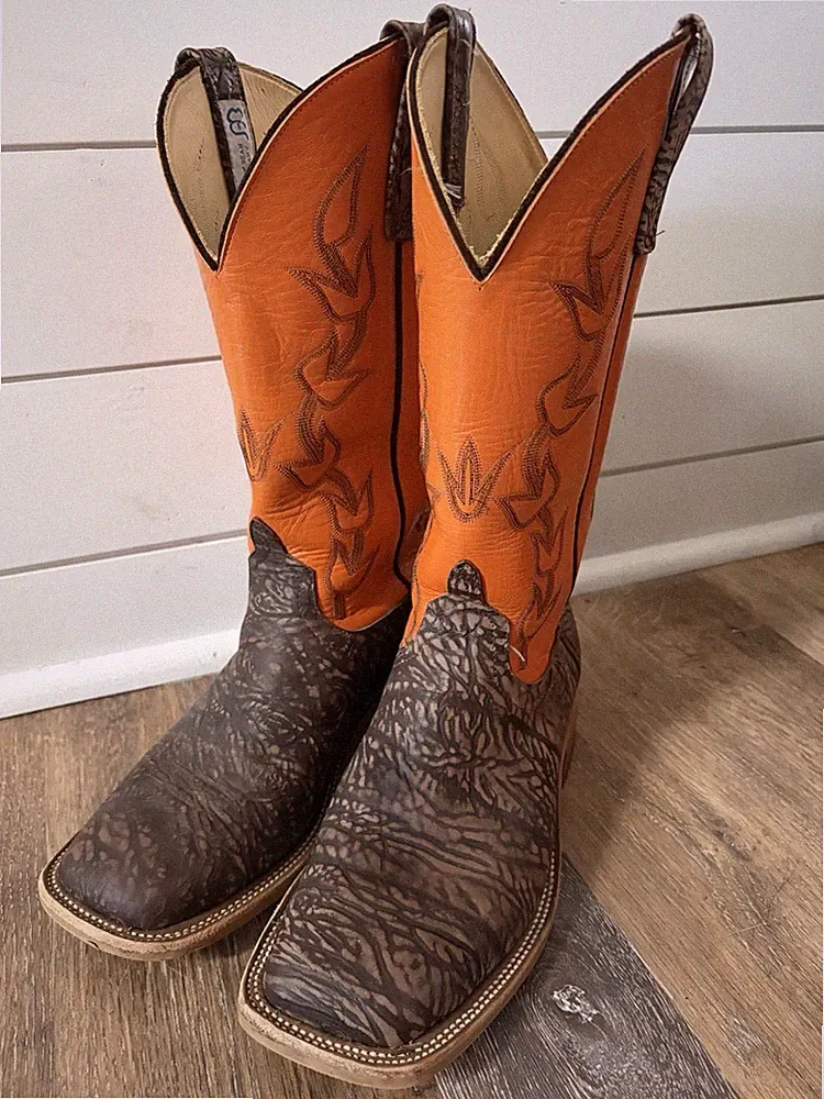 Anderson Bean Boot Company Men's Western Boots Brown Orange Size 10 MPN 335323