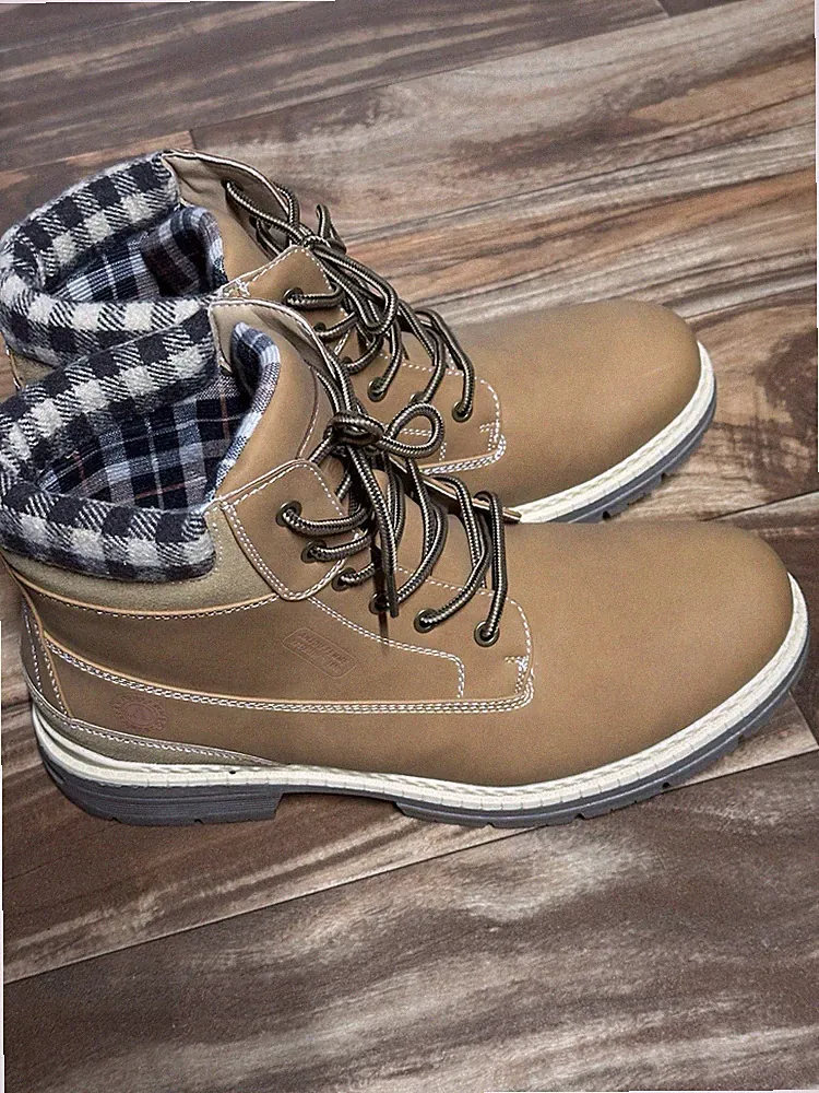 ANJOUFEMME Winter Hiking Boots Men Waterproof, Warm Work Trekking Boots For Men