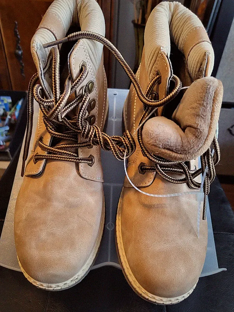 ANJOUFEMME Winter Snow Hiking FNW2019-LIGHT BROWN-Boots for Women