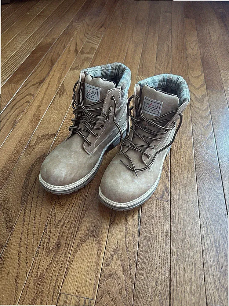 ANJOUFEMME WOMEN’S CASUAL WINTER HIKING BOOTS ANKLE SIZE 10