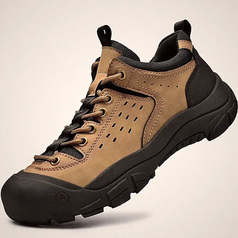 Anti Slip Men's Hiking Shoes Leisure Comfort Genuine Leather Outdoor Climbing