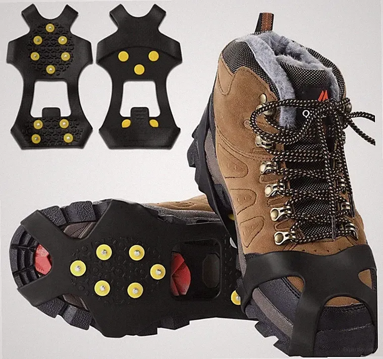 Anti-slip spikes for snow and ice, secure grip for hiking boots