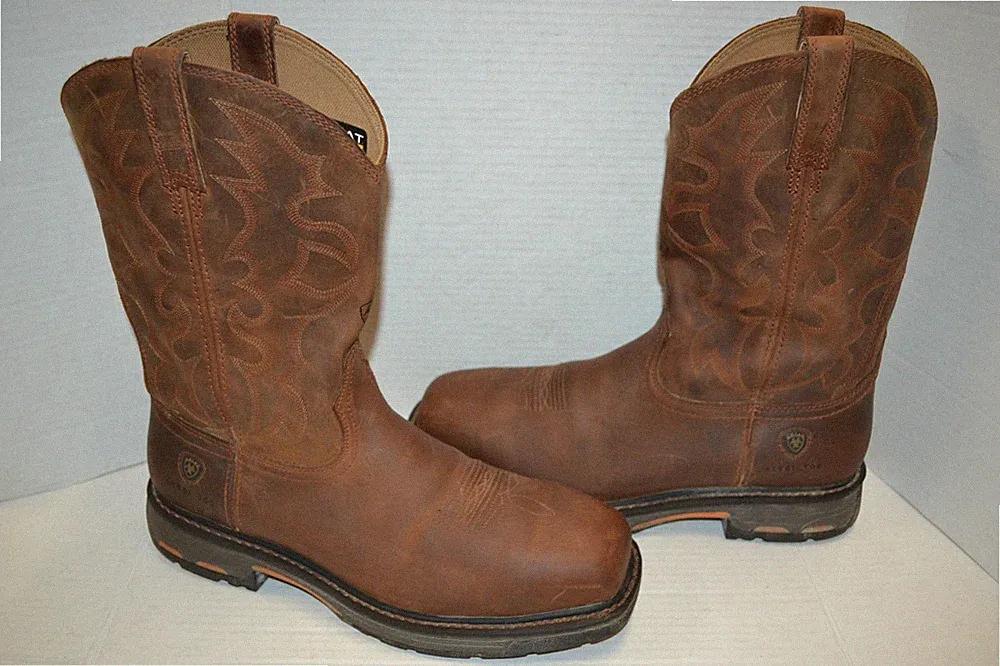 Ariat 10007044 Workhog STEEL Toe Pull On Abrasion Resistant EH Work Boots 12 D