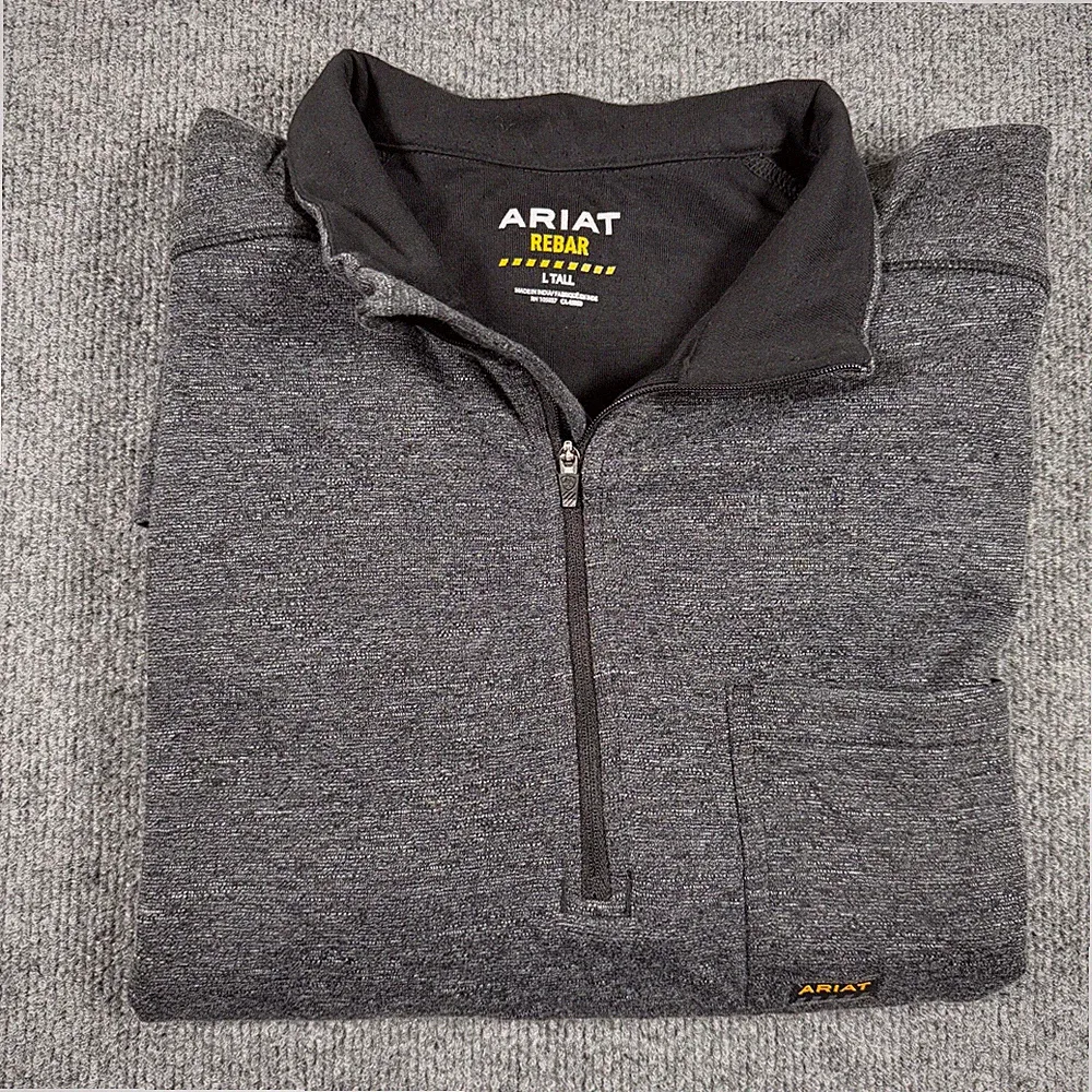 Ariat ( Grey ) Rebar Quarter Zip Pullover Sweatshirt Mens Large and Tall